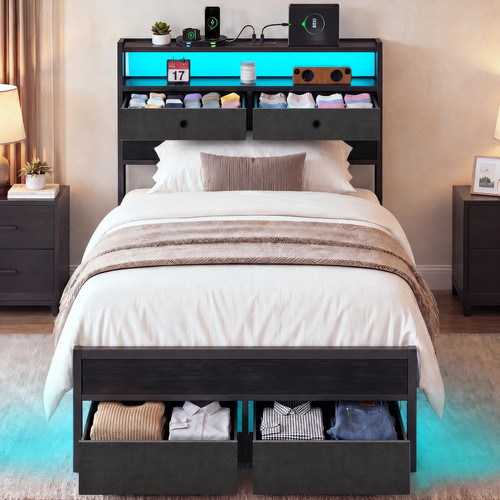 Aelawe twin bed frame - frame, 2