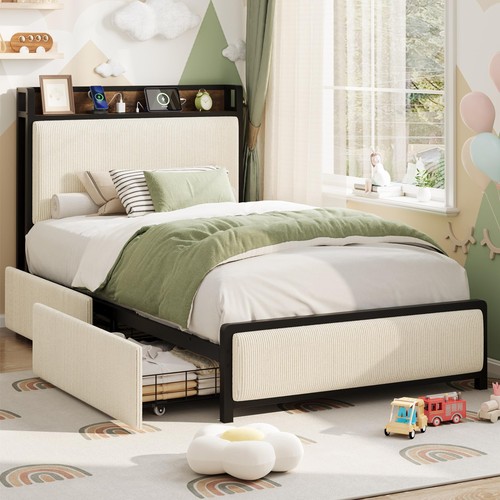 Twin size bed frame with - bed,